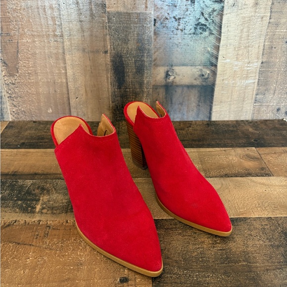 Red Suede Mules - Picture 1 of 6